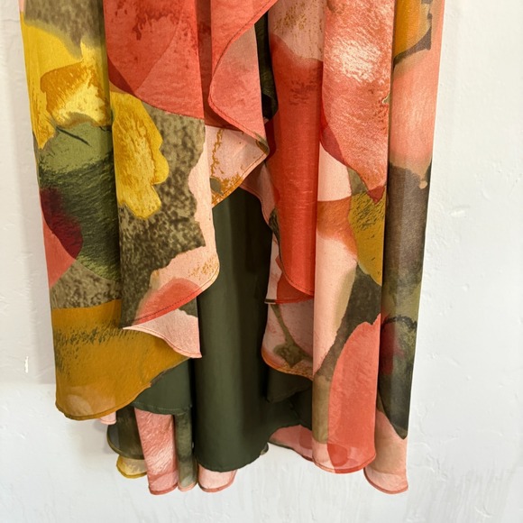 Anthropologie Hutch Floral Geo Wrap Maxi Dress Women Size XS High Low - Picture 7 of 12